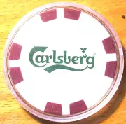 Carlsberg Beer Poker Chip Golf Ball Marker - Red