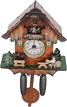 HOODANCOS Cuckoo Clock Wall Hanging Traditional Chalet Clock Wooden Wall Pendulum Quartz Clock for Kids Room