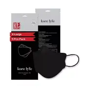 [50 PCS] 25% LARGER KF94 Face Mask - X-LARGE BLACK - [Made in Korea] - In 5 P...
