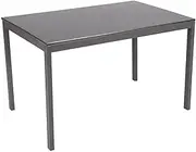 Tramontina Barcelona Rectangular Table in Graphite Multilaminate with Steel Base Graphite Finish, 120 x 80 cm Size