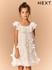 Cream Embellished Occasion Dress (3-16yrs) (E87251) | $109 - $123