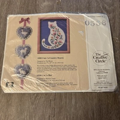 The Creative Circle Cat 'n Mat Needlecraft Kit 0556 by Melanie Vogel 8"x10" NEW