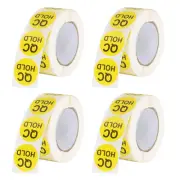 4 Roll/2000 Pcs 1" QC Hold Labels Inventory Quality Control Stickers Yellow