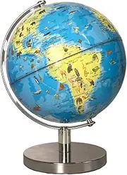 Gleneagles Educational World Globe for Kids 20cm – Animal & Landmark Globe with Continents Countries & Oceans Rotating Earth for Learning Home School & Decor Ideal Gift for Young Explorers