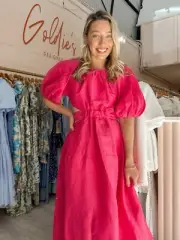 Aje Mimosa cutout midi dress Hot Pink Open Back Party Event Au 6 Us 2