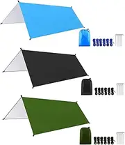 9.8 * 9.8Ft Multifunctional Camping Tarp Hammock Tent Rain Shelter Lightweight Tarpaulin Canopy for Camping B Picnic Blue One Size