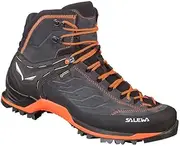 [Salewa] Men's Ms MTN Trainer Mid GTX Shoes High Rise Hiking, Grey (Asphalt/Fluo Orange 985)