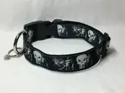 Dog Collars by Bella Custom Adjustable Homemade Punisher Black #5827