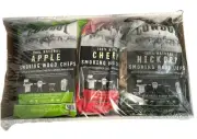 Variety set of 3 Charcoal Apple/Hickory/Mesquite Wood Chips 180 cu. in. Bag