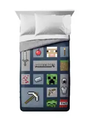 2 pc Minecraft Adventure Twin/Full Comforter Reversible Bedding