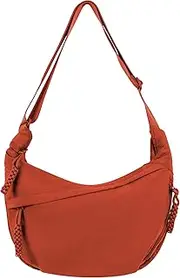 [Ausing] Women Daily Dumpling Bag Solid Color Crossbody Bags Casual Adjustable Strap Chest Bag Travel Multi Pockets Cross Body Bag Fashion Crescent Hobos Shoulder Bag Lightweight Side Bag for Women