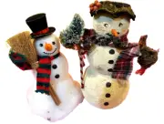 2 Christmas Snowmen Decorations