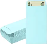 uxcell Money Envelope, 100 Pack 6.5" x 3.5" Cash Envelopes Money Holder Bags Budgeting Saving Challenge Letter for Gift Coins Checks Tickets Jewelry Passport Card, Light Blue