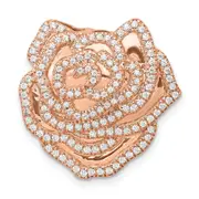 14k Rose Gold 1/2ct. Real Diamond Fancy Flower Chain Slide