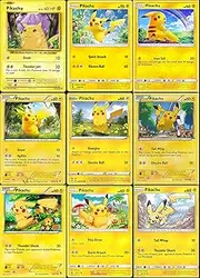 Pikachu 9 Card Set - Collector Pokemon Card Lot - Furious Fist, Shining Legends, Evolutions, Roaring Skies