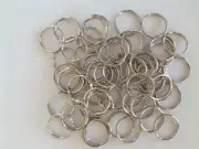 Steel Split Key Rings Bulk 25mm Silver Stainless Steel - pack of 100 pcs