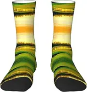 [JEJEA] Golf Course print Socks For Men and Women Men's Moisture Control Crew Socks Gifts For Golf, Hunting, Camping