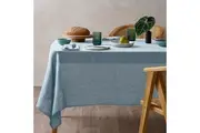 Blue Hemp Tablecloth by Vintage Design Homewares