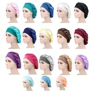 Sleeping Bonnet Hair Wrap Silk Satin Cap Women Elastic Night Soft Hat Headwear