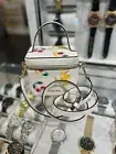 MICHAEL KORS SANDRINE SMALL SEQUINED FRUIT PRINT CROSSBODY BAG - OPTIC WHITE