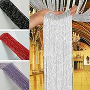 1PCS 100cm200cm Fly Screen Fringe Tassel Curtain String Sparkle Curtains Bedroom Curtains Room Decor Divider Door Window Decor