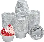 Cisture Aluminium Baking Cups, 150 Pack Silver Disposable Everyday Occasion, 4 Ounce Muffin Liners