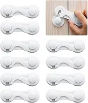 CHOUYOUAGAIN 10 Pack Cabinet Locks for Babies, Uandhome Child Safety Locks Drawer Locks Baby Proofing Baby Cabinet Safety Latches Kitchen System with Strong Adhesive Tape