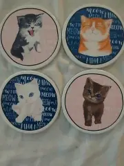 "Meow Meow" Coasters - Set of 4 (NIB)