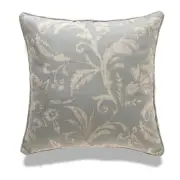 Light Gray And White Floral Pattern With Feather Down Insert Pillow