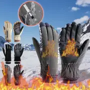 Touchscreen Ski Gloves, Reflective Tape, Non-slip, Waterproof, For Cycling,