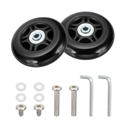 2Pcs 75x24mm Luggage Suitcase Wheels Replacement PU Trolley Wheel Repair Kits