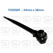 Ratchet Podger Spanner 34mm x 36mm Scaffold Spanner, Double Socket Wrench Black