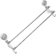 CRILSTYLEO Wall Mounted Towel Rack with Dual Poles and Sucker Design Grey Hand Towel Holder for Bathroom Easy Installation Quick Drying Versatile for Kitchen and Balcony