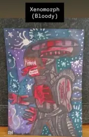 Drawing Bloody Xenomorph Alien Neca Horror Dead By Daylight Alien Big Chap Newt