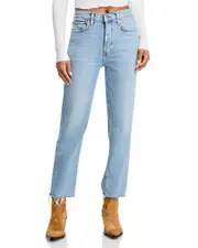 Re/Done Stove Pipe High Rise Straight Jeans in Mid 90's