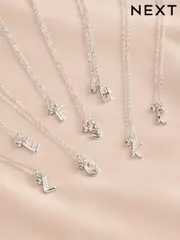 Silver Tone Initial Necklace (AA1627) | $19