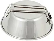 WOONEKY 1pc Stainless Steel Bowl with Handle Outdoor Bowl Foldable Bowl Camping Bowl