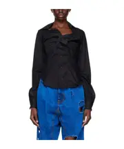 Vivienne Westwood Logo Embroidered Drunken Shirt IT44,IT42 Black