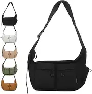Dallaswind Large Capacity Messenger Canvas Bag, Waterproof Casual Simple Shoulder Bag with Multiple Pockets, Unisex