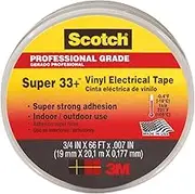 3M Scotch Super 33+ Vinyl Electrical Tape .75-Inch by 66-Feet 4-Pack
