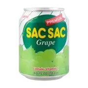 (4 Pack) LOTTE Sac Sac Premium Grape Juice with Vitamin C, Extra Pulp, 238ml
