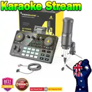 Portable Karaoke Machine PRO USB MIX Live Stream System Microphone Headphone