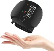 Wrist Blood Pressure Monitor LED Display, IGGDOQI Touch Screen Wrist Blood Pressure Cuff with Voice Broadcast & One Button Operation, 99x2 Reading Memory Wrist BP Monitor with Carrying Case (Black)