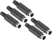 uxcell S-Video DIN Mini Male Socket 4 Pin Signal Transmission for TV, DVD Player Pack of 5