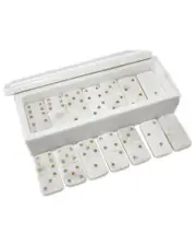 BIDKhome White Marble Dominoes Set