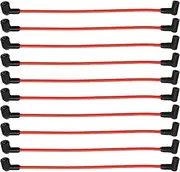 RLP Spark Plug Coil Wires Red 8.0mm Ignition Coil Wires 14 Inches Fits SBF Small Block Ford 221 255 260 289 302 351W-Pack of 10