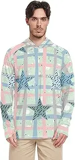 [Caihoyu] Men's Hooded Long Sleeve Hooded Shirt, UPF 50+ Quick Dry Hooded Rashguard for Men
