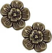 Tofficu 2pcs Cabinet Knobs Brass Flower Knobs Vintage Style Handles for Dressers Drawers and Wardrobes Drawer Handles for Home Decor