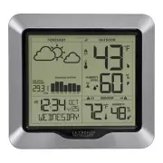 Silver Digital Weather Station Forecast Atomic Time Temperature Humidity Sensor