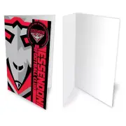 Essendon Bombers Official AFL Blank Greeting Card Pin On Metal Badge 12cm x 20cm